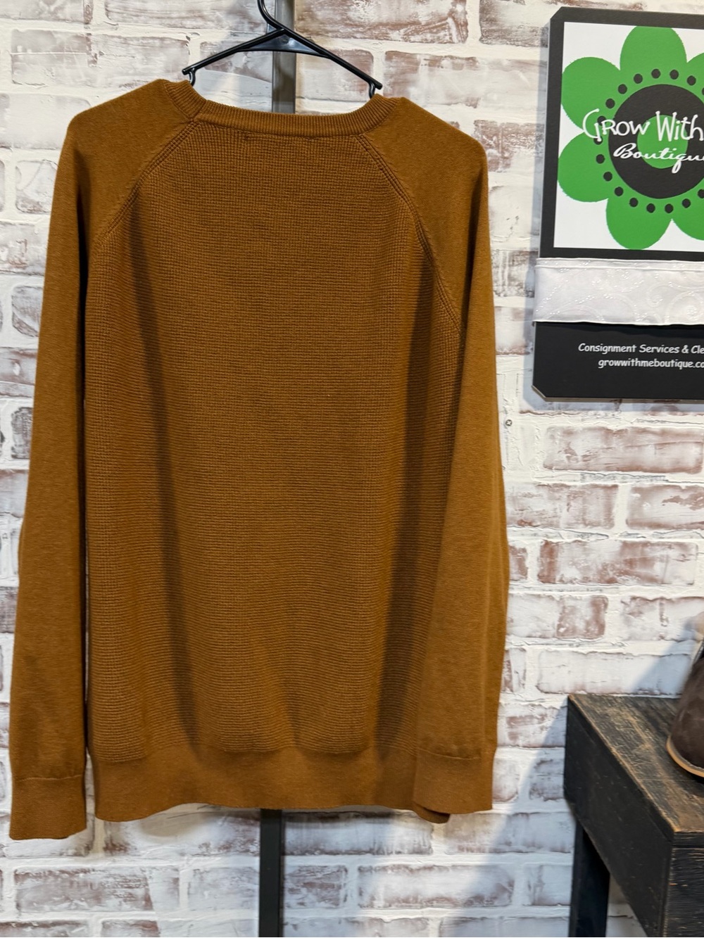 Men's Crewneck Sweater in Warm Cognac